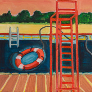 Diana-Creighton-Poolside-Red-Sky-oil